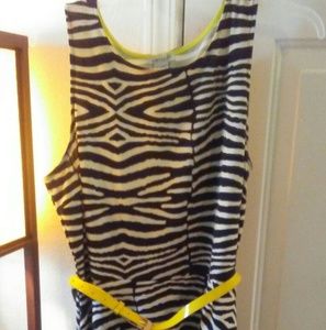 Black, White, and Yellow skater Dress